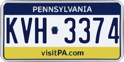 PA license plate KVH3374
