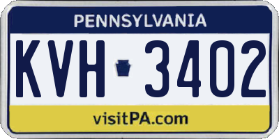 PA license plate KVH3402