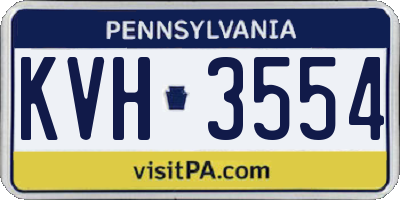 PA license plate KVH3554