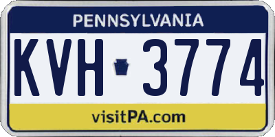 PA license plate KVH3774
