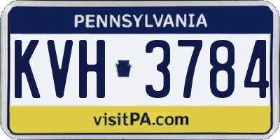 PA license plate KVH3784