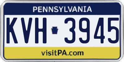 PA license plate KVH3945