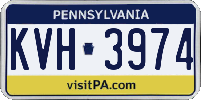 PA license plate KVH3974