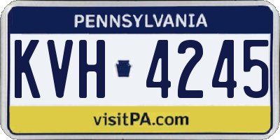 PA license plate KVH4245
