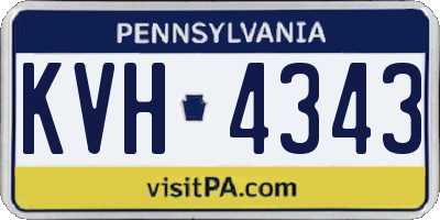 PA license plate KVH4343