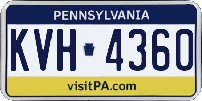 PA license plate KVH4360
