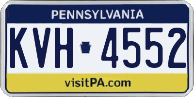 PA license plate KVH4552
