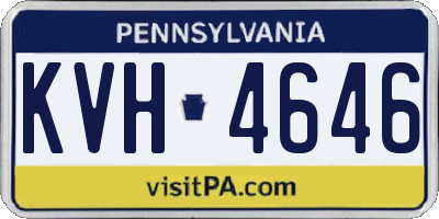 PA license plate KVH4646