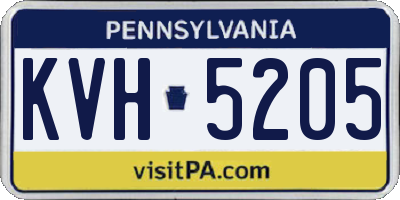 PA license plate KVH5205