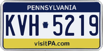 PA license plate KVH5219
