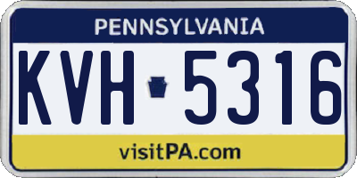 PA license plate KVH5316