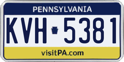 PA license plate KVH5381