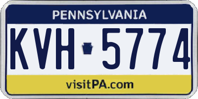 PA license plate KVH5774