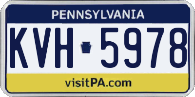 PA license plate KVH5978