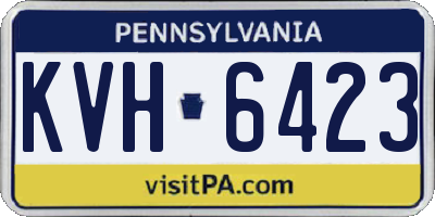 PA license plate KVH6423