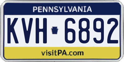 PA license plate KVH6892