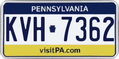 PA license plate KVH7362