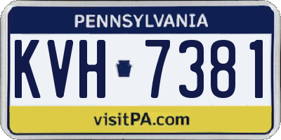 PA license plate KVH7381