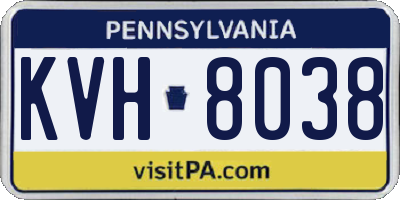 PA license plate KVH8038