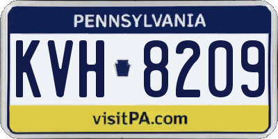 PA license plate KVH8209