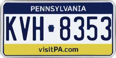 PA license plate KVH8353