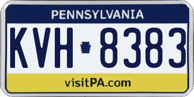 PA license plate KVH8383
