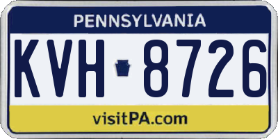 PA license plate KVH8726
