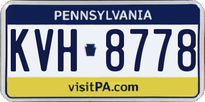 PA license plate KVH8778