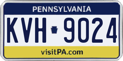 PA license plate KVH9024