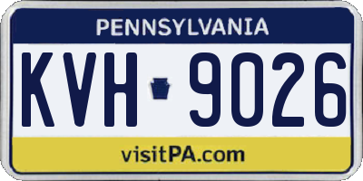 PA license plate KVH9026