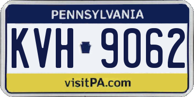 PA license plate KVH9062
