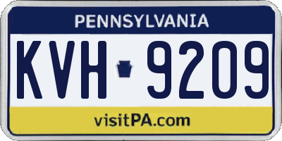 PA license plate KVH9209