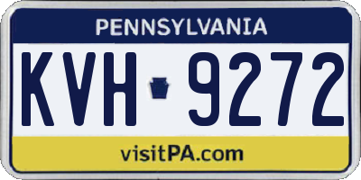 PA license plate KVH9272