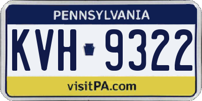 PA license plate KVH9322