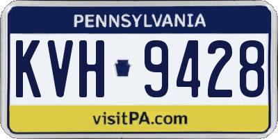 PA license plate KVH9428