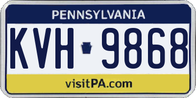 PA license plate KVH9868