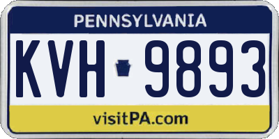 PA license plate KVH9893