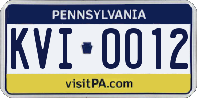 PA license plate KVI0012
