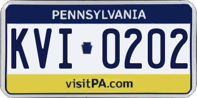 PA license plate KVI0202