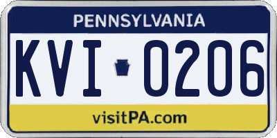 PA license plate KVI0206