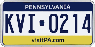 PA license plate KVI0214