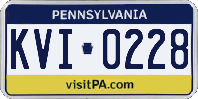 PA license plate KVI0228