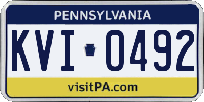 PA license plate KVI0492