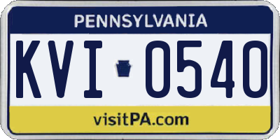PA license plate KVI0540