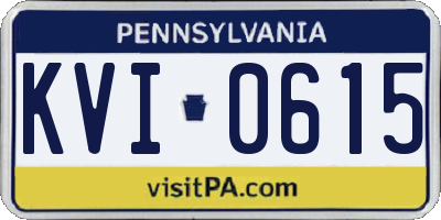 PA license plate KVI0615