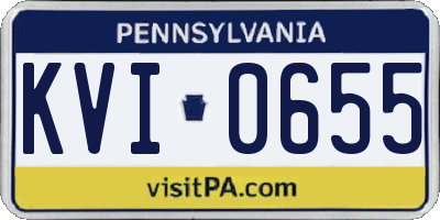 PA license plate KVI0655