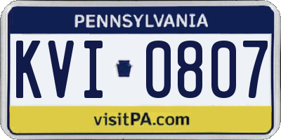 PA license plate KVI0807