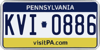 PA license plate KVI0886