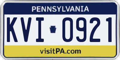 PA license plate KVI0921