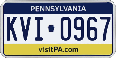 PA license plate KVI0967